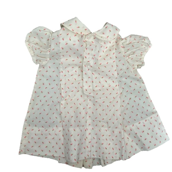 Vintage Baby Girl Tulip Collard Pleated Shirt Size 6-9 Months - Picture 2 of 4